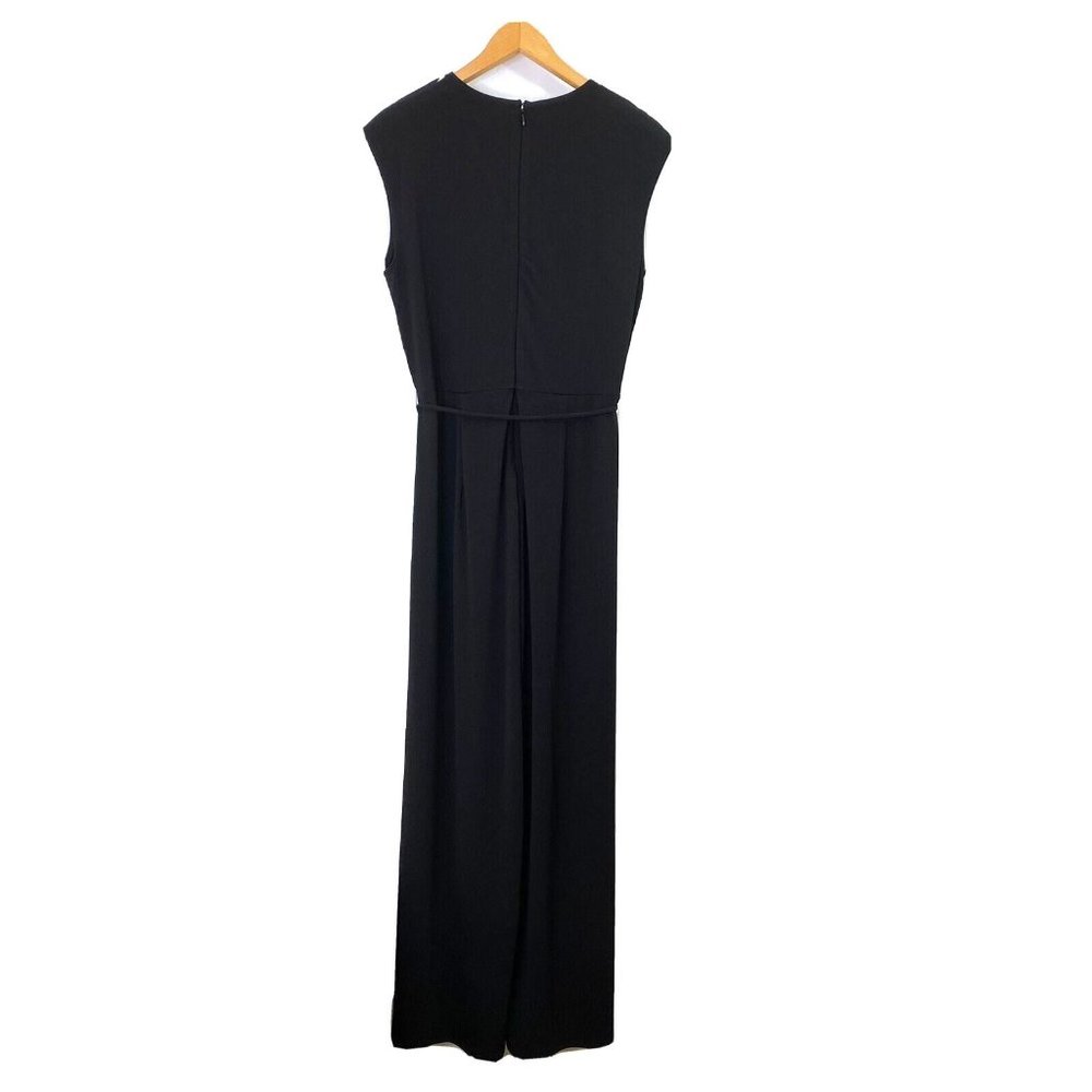 Catherine Malandrino Women's Medium Wide Leg Jumpsuit V Neck Sleeveless Black - Picture 4 of 11